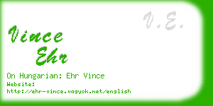 vince ehr business card